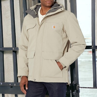 Carhartt フード付きジャケット Mサイズ ベージュ Carhartt Men's Cream Super Dux Soft Shell Jacket with Hood - Size