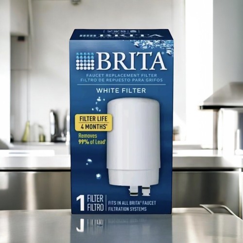 Brita Faucet Replacement 1 Filter White Model FR-200 Lasts 4 Months New Sealed - Picture 1 of 7