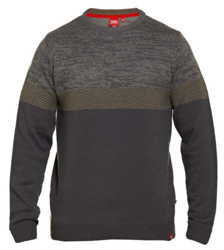 Duke Corby Kingsize Big Tall Jacquard Panel Knitwear Crew Neck Jumper Mens 2-5XL - Picture 6 of 7