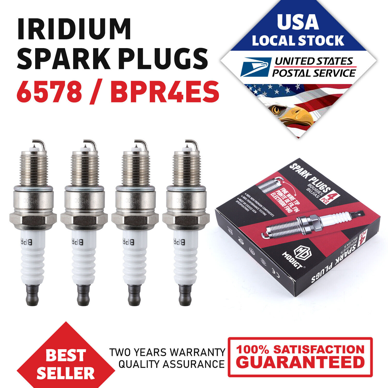 8pcs Spark Plugs Fit NGK Standard 6578 BPR4ES 6578 BPR4ES OEM Quality Genuine