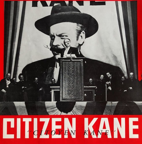 Orson Welles — Citizen Kane — affichette d'exploitation — ressortie années 60. - Picture 1 of 4