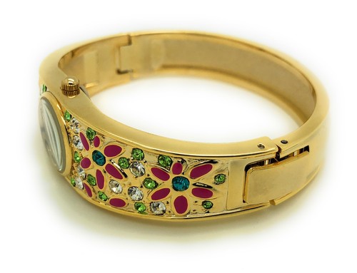 Wincci Damas Metal Brazalete Moda Cuarzo Reloj Floral Estrás - Imagen 17 de 17