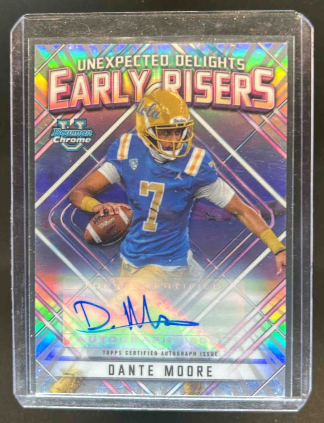 2023 Bowman U Chrome Dante Moore Unexpected Delights Early Risers Auto #24/99