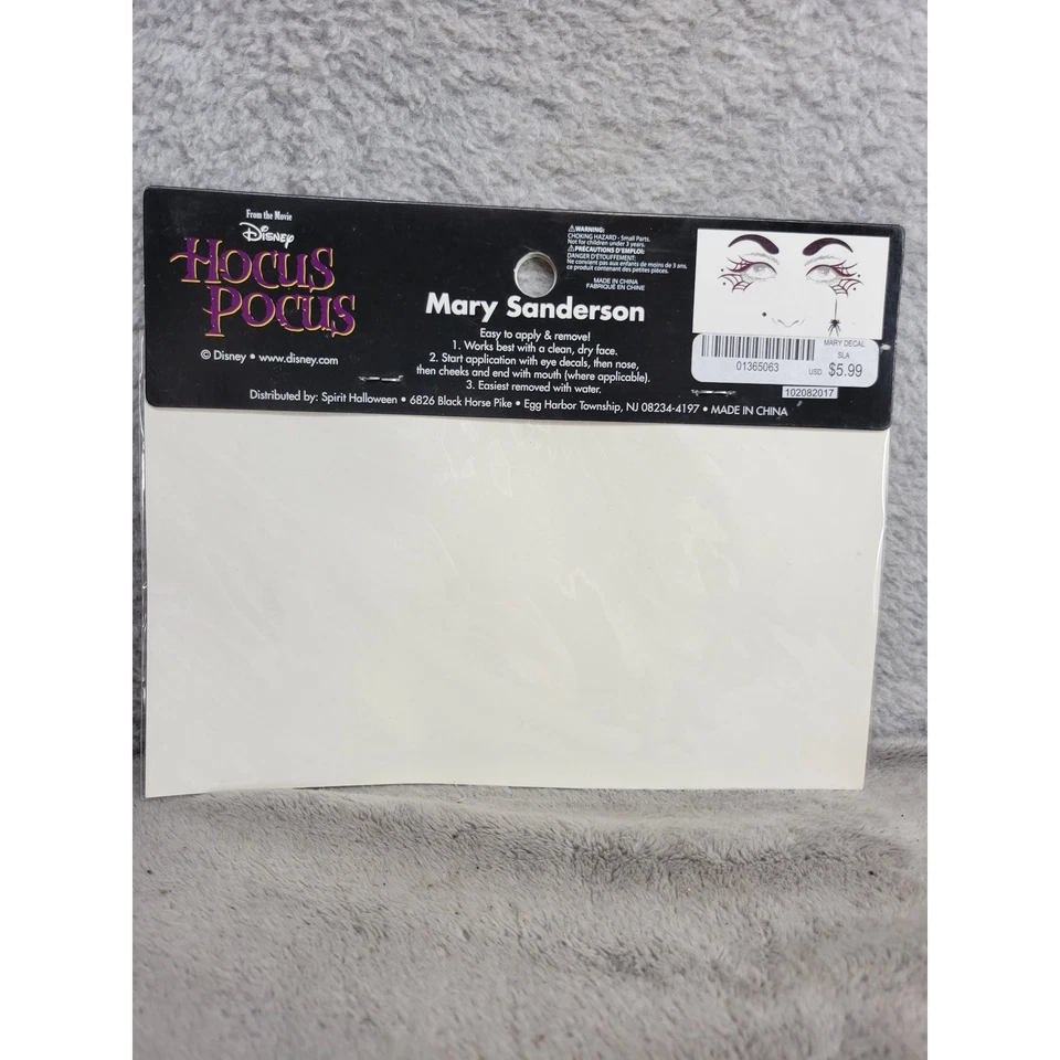Disney Hocus Pocus Mary Sanderson Calcomanías Faciales Maquillaje Disfraz de Halloween Foto 2 de 2