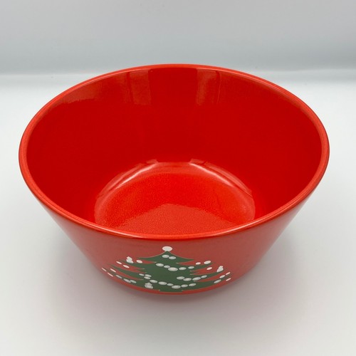 Christmas Tree Bowl Red Ceramic Holiday Decor Festive Serving Dish - Picture 2 of 10