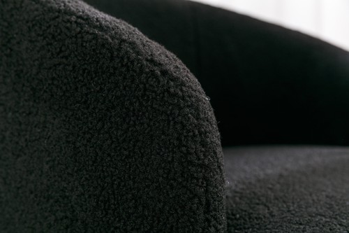 Teddy Fabric Swivel Accent Armchair Barrel Chair With Black Powder Coating - Picture 5 of 23