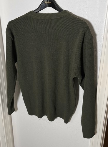 Beretta Wool Blend Suede Shooting Green Pullover Knit Sweater Jumper Mens Medium - Picture 3 of 9