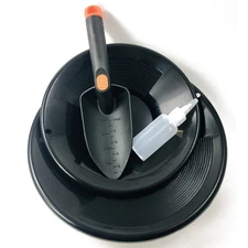 ASR Outdoor 4pc Gold Panning Kit Gold Pans Snifter Bottle Trowel Prospecting Set
