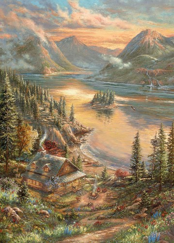 Ceaco - Thomas Kinkade - Lakeside Splendor - 1000 Teile Puzzle  - Bild 2 von 8
