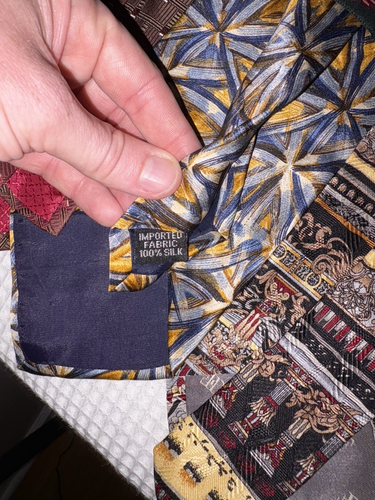 Lotto fascio cravatta collo seta vintage x8 geometrica classica carriera paisley rosso - Foto 9 di 16