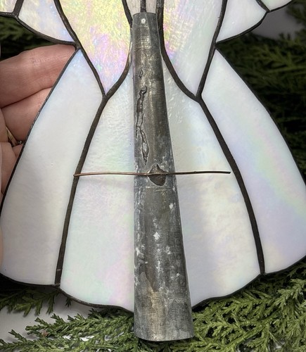 RARO Angelo in Vetro Colorato Albero di Natale Topper Piombo Prendisole Iridescente - Foto 9 di 15
