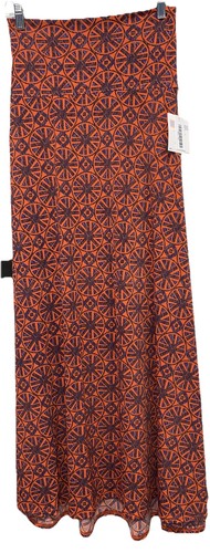 NEW LuLaRoe 3XL Orange & Royal Blue Medallion Slinky Fabric Maxi Skirt Dress - Picture 3 of 10