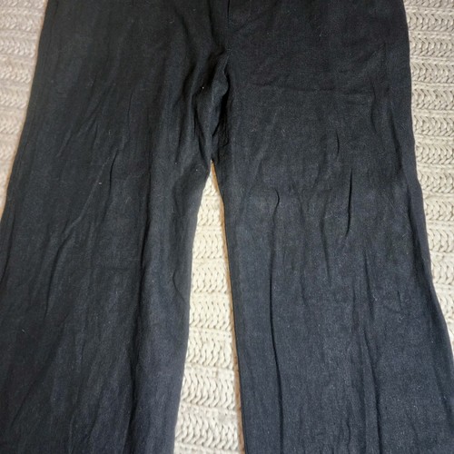 Old Navy Pull On Leinenmischung Hose Damen Large schwarz weites Bein fließend entspannt - Bild 2 von 18