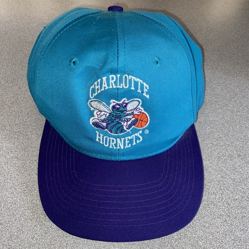 Vintage 90s Charlotte Hornets Teal Embroidery NBA Basketball Baseball Hat Cap - Bild 6 von 7