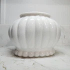 Milk Glass Planter, Ribbed, Oval, 1920's Art Deco Bowl Planter Art Deco