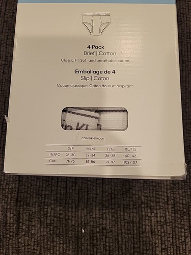 Small - Calvin Klein Men Classic Hip Brief Underwear 4 Pack size White - Picture 4 of 4