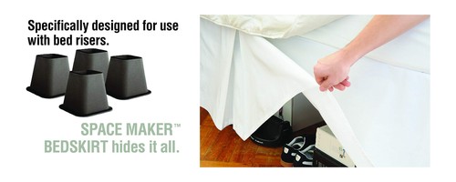 Space Maker extralange 21" Drop Length Bett Rock, Queen, weiß - Bild 6 von 8