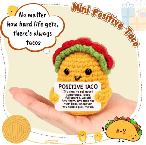 Positive Crochet Taco Christmas Birthday Gifts for Women Men Self Care Thanksgiv - Picture 7 of 9