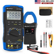 TRMS Digital Multimeter AC/DC Current Voltmeter Amp Ohm 6000Counts Clamp Adapter