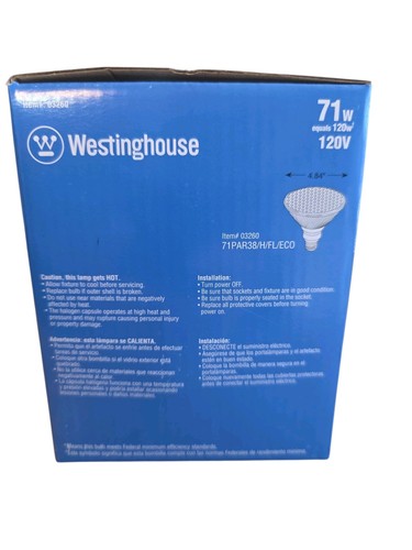 Westinghouse eco-PAR Flood Light Bulb 71W = 120W PAR38 1350 Lumens Dimmable 120V - Picture 4 of 7