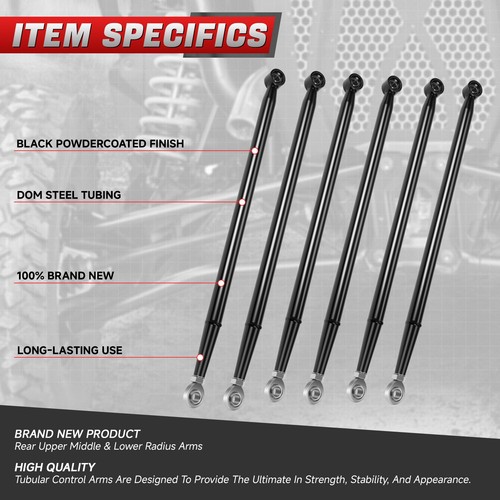 6Pack 64" Body Suspension Rear Radius Arms Set for 2017-2021 Can-Am Maverick X3 - Picture 2 of 6