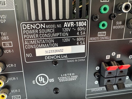 Denon AVR-1804 Receiver HiFi Stereo Vintage Audiophile Phono 6.1 Channel Theater - Picture 6 of 6