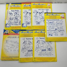 Vintage Aunt Martha's Hot Iron Embroidery Transfers Lot of 7