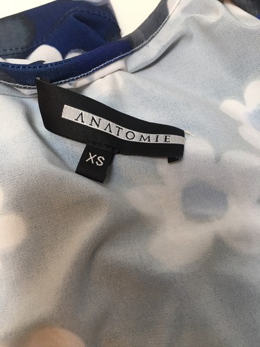 Anatomie Vestido de Viaje Marino Imitación Envoltura Azul Floral Talla XS - Imagen 7 de 8