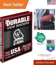 Eco-Friendly 0.5 Inch D-Ring Binder - Durable Red Design, 125 Page Capacity