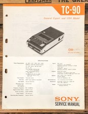 Sony TC-90 Cassette  Service Manual *Original*  			