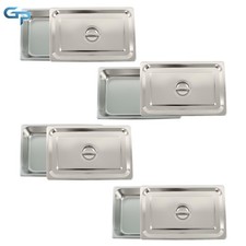 Professional 4" Deep Hotel Steam Pan Set with Lids - Stainless Steel