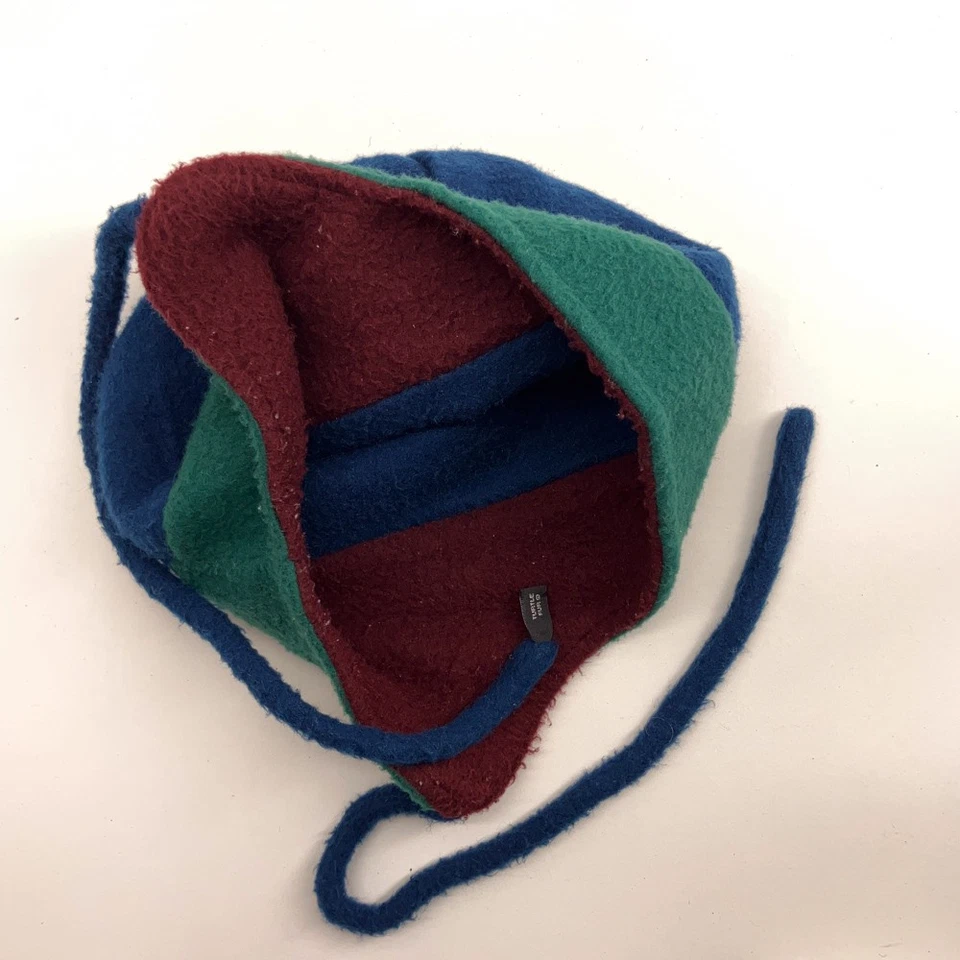 Boné aba orelha inverno lã multicolorido pele de tartaruga vintage tamanho P – M - Imagem 3 de 4