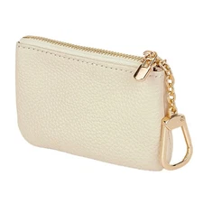 Leather Coin Purse with Key Chain Small Change Purse Card Holder Wallet