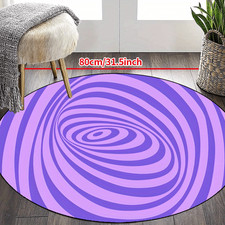 Modern Non-Slip Area Mat - Machine Washable Mat with Purple Swirl Pattern, Anti-