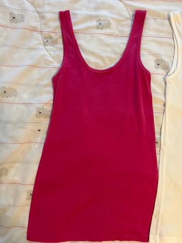 Lot of 3 Women's Mossimo Tank Tops Green White & Pink soft cotton blend Sz Med - Bild 5 von 15