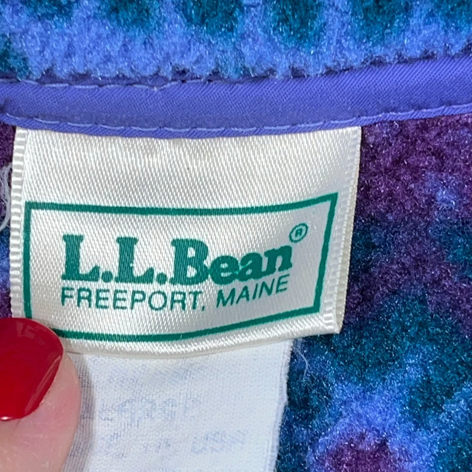 Suéter Vintage LL Bean Hombres XL Pullover Snap T Polar Azul Púrpura Suroeste Foto 3 de 4