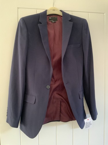 mens ASOS NAVY 3 PIECE SUIT SIZE 32"R CHEST 30" WAIST 32" LEG - Picture 2 of 9