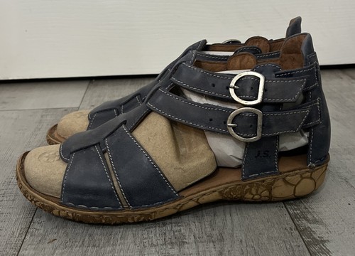 Josef Seibel Rosalie 51 Sandals Sz 37 Blue Leather NEW