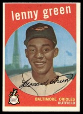 1959 Topps Baseball Lenny Green Baltimore Orioles #209 Card EX+