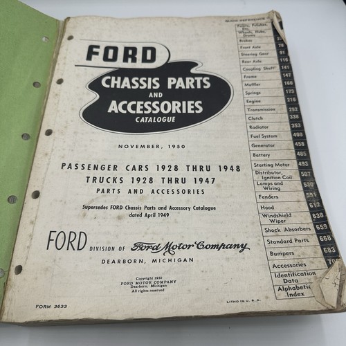 1950 Ford Chassis Parts & Accessories Catalog Cars 1928-1948 Trucks 1928-1947 - Picture 11 of 17