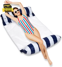 Hammock Pool Float Blue Multi-Purpose Inflatable Water Pool Floats Fun Pool Floa