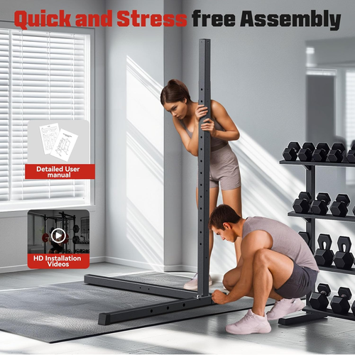 Power Rack, Multi-Functional Power Cage with LAT Pulldown Pulley System, Squat R - Picture 8 of 12