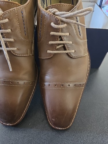 GIORGIO BRUTINI - Zapatos de vestir Oxford de cuero marrón para hombre, con cordones talla 81/2 249328 - Imagen 4 de 20