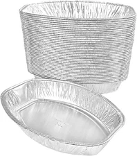 Handi-Foil Mini Oval Casserole Aluminum Pan 50/PK - Disposable 22 oz Container 