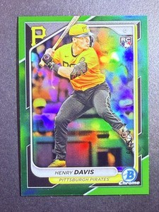 2024 Bowman Chrome #7 Henry Davis Green Refractor #/99 SP RC Rookie Pirates