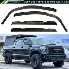 For 2007-2021 Toyota Tundra CrewMax In-Channel Rain Guards Window Visors Shade