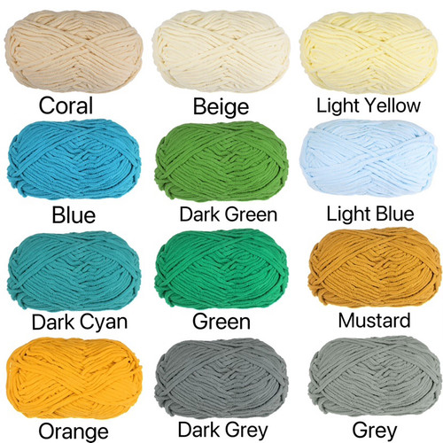 Chenille Garn Samt Deckengarn 100g/3,5oz Polyester weich stricken senf - Bild 7 von 8