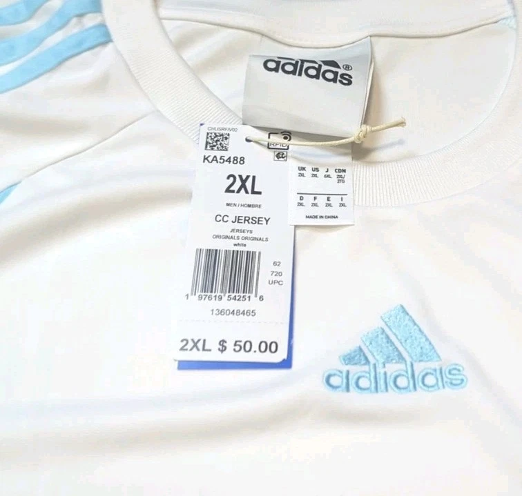 Nueva Camiseta Adidas Hombre Climacool 2xl Azul Blanco Fútbol Argentina Manga Corta Foto 2 de 4