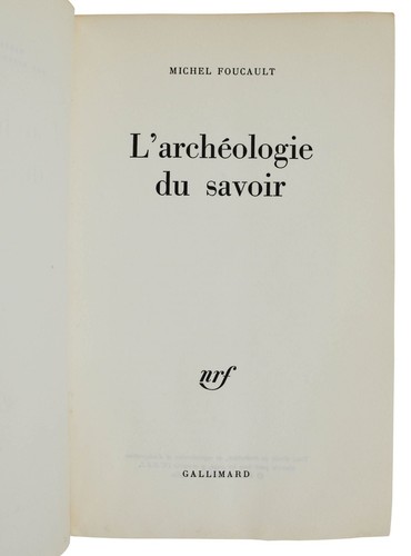 L'archeologie du savoir ~ by MICHAEL FOUCAULT ~ Signed First Edition ~ 1st 1969 - Picture 7 of 8