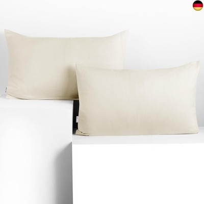 DecoKing 2 Kissenbezüge 50x60 cm Jersey 100% gekämmte Baumwolle Reißverschluss E